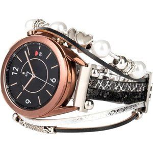 Samsung Galaxy Watch Pearl Leather Boho Watch Band